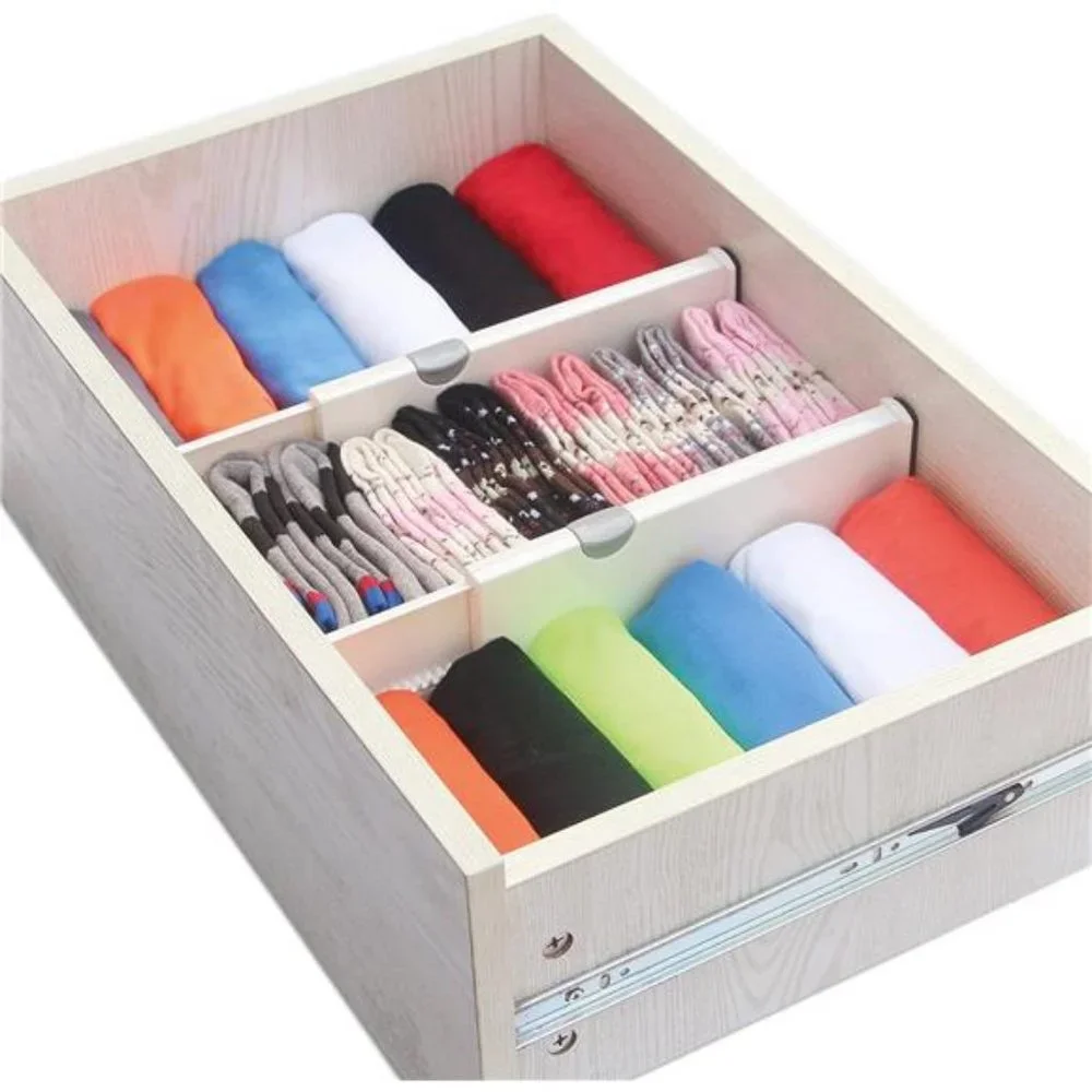 Set of 8Adjustable Drawer Dividers Organizer Separators Plastic DresserOrganizer
